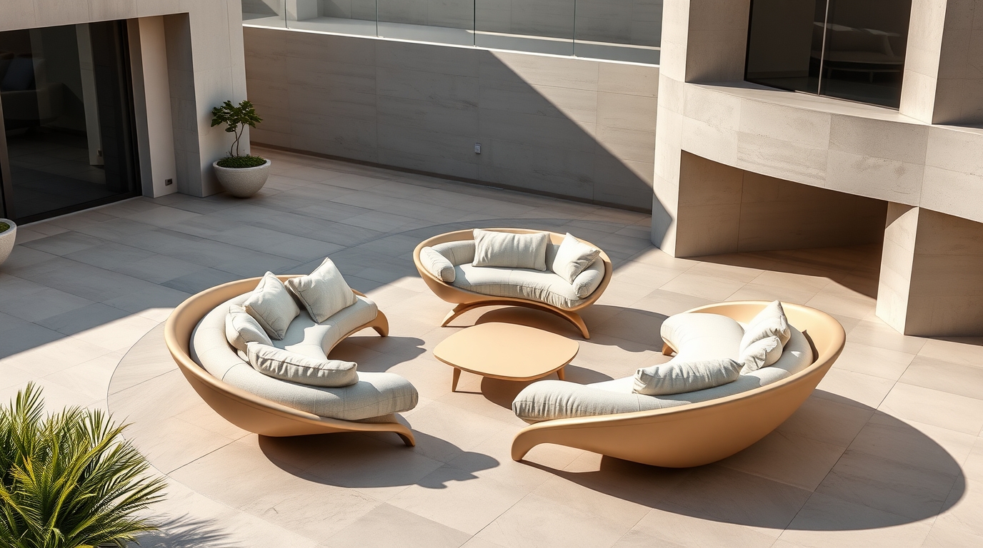 2026’s Defining Look Sculptured Lounges and Curved Aluminium Frames